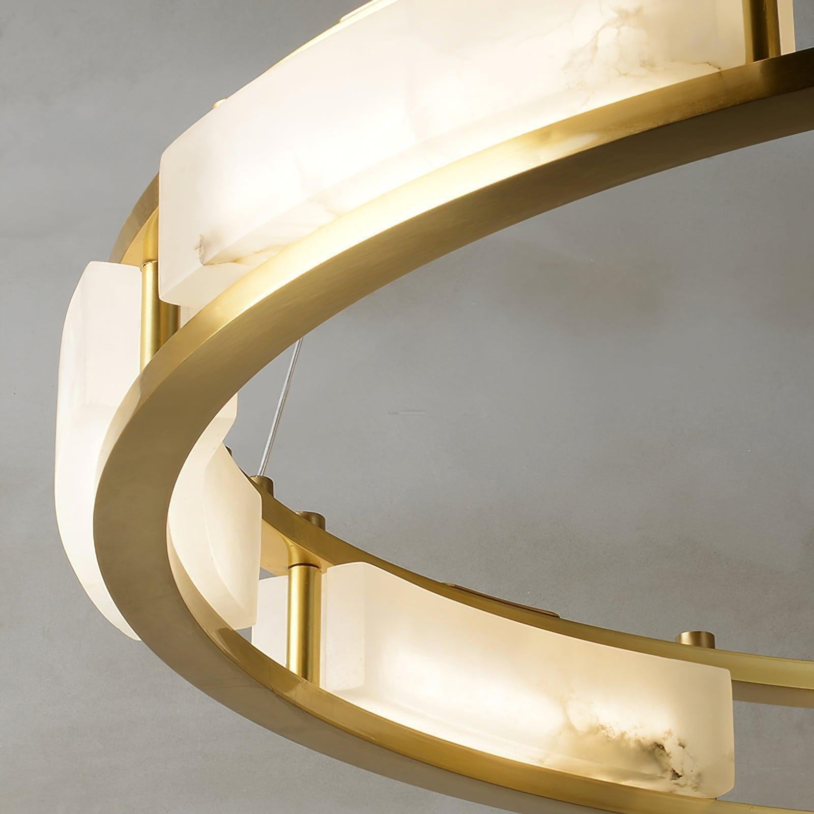 Qatar Alabaster Round Chandelier by Bling Lighting Studio
