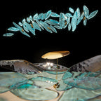 Aqua Glass Manta Orbit Chandelier