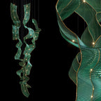 Green Ribbon Wave Chandelier
