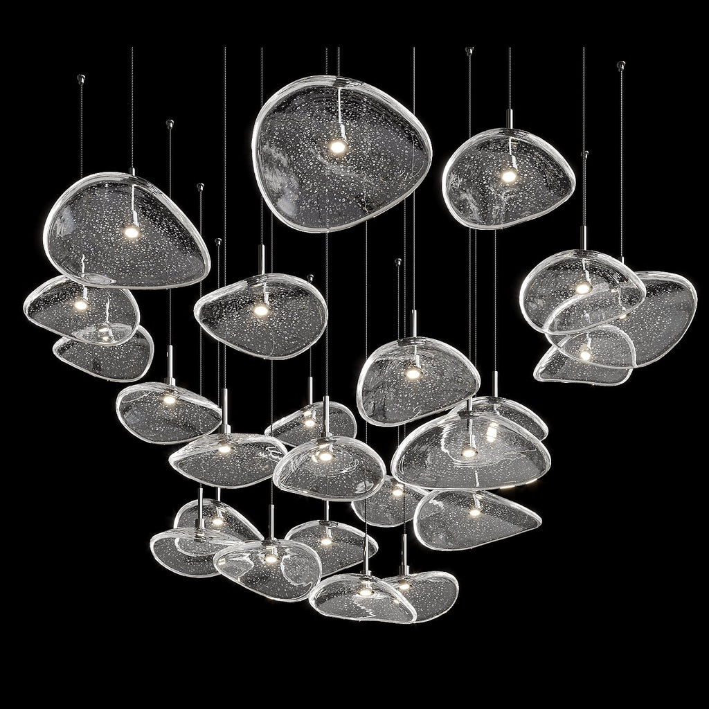 Bubble Glass Pebble Cascade Chandelier
