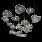 Bubble Glass Pebble Cascade Chandelier