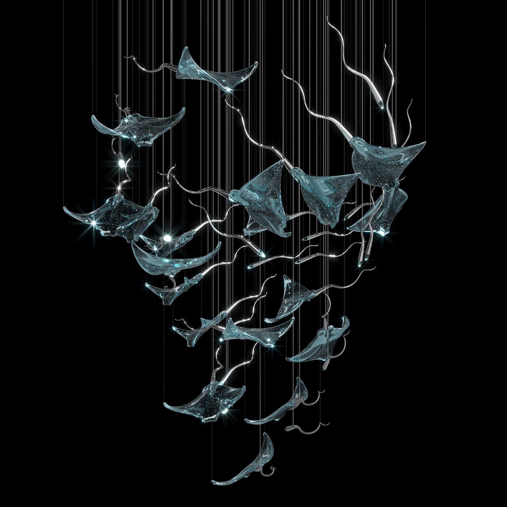 White Manta Branch Chandelier