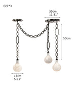 Cluster White Alabaster Globe Pendant Light with adjustable chain