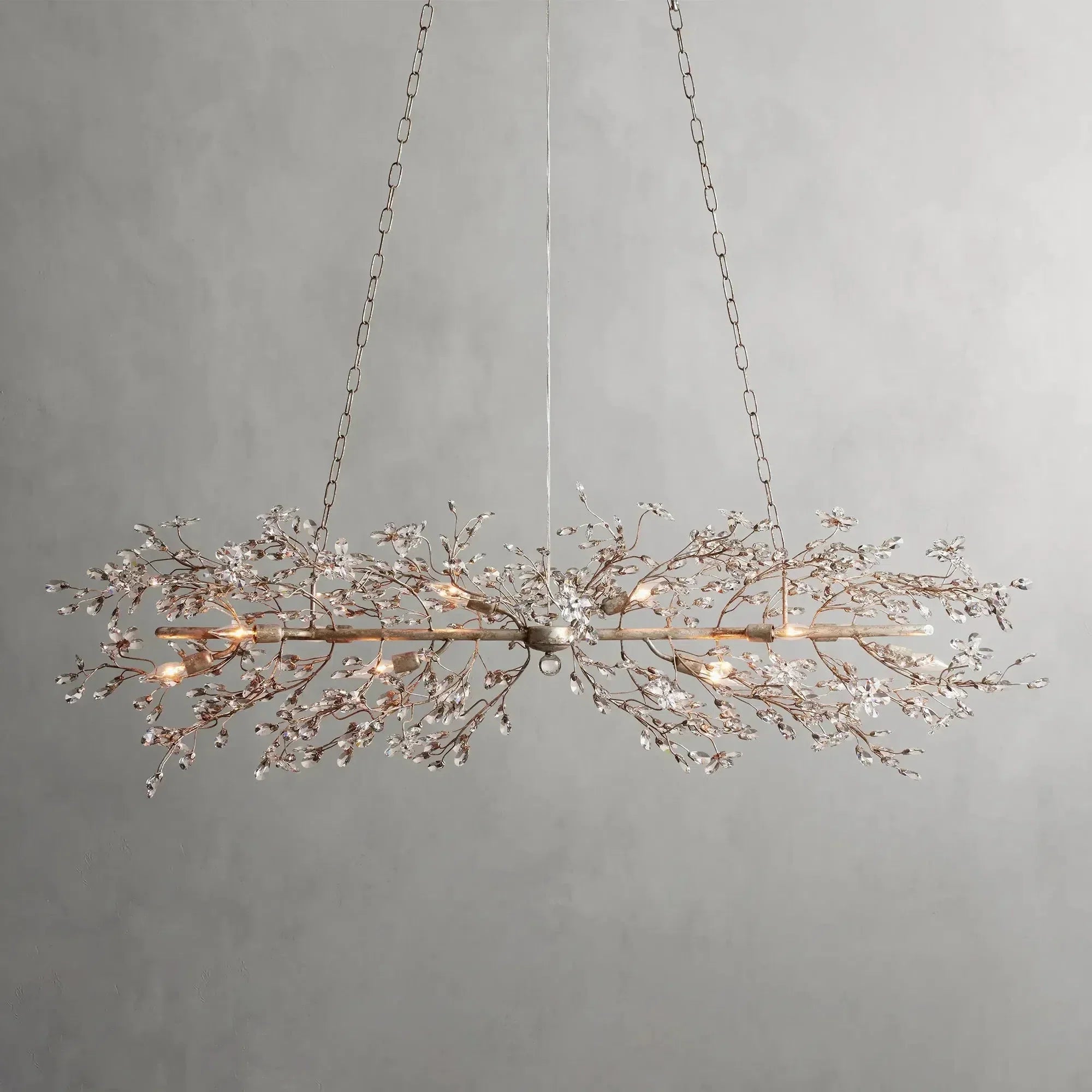 Crystal Flowers Fiore Linear Chandelier
