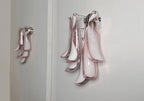Murano Wall Lamp | 6 Pink Lattimo Petal Glass | Set of 2