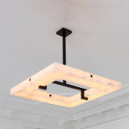 Glacera Square Alabaster Chandelier by Bling Lighting Studio
