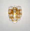 Murano Wall Lamp | 10 White Crostoli Glass | Set of 2