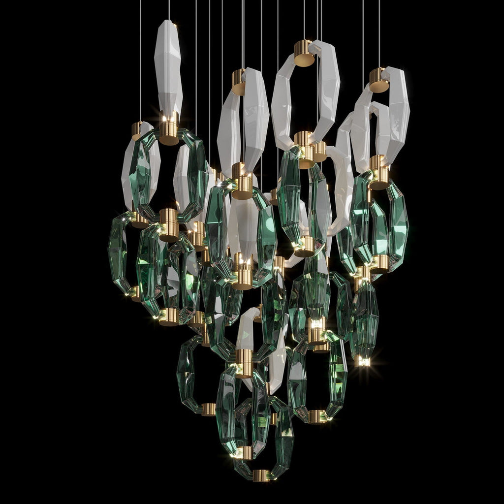 Violet Crystal Link Chandelier