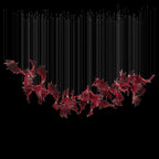 Crimson Fan Wave Chandelier