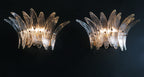 Murano Wall Lamp | 9 Clear Palmette Glass | Set of 2