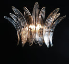 Murano Wall Lamp | 9 Clear Palmette Glass | Set of 2