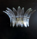 Murano Wall Lamp | 9 Clear Palmette Glass | Set of 2