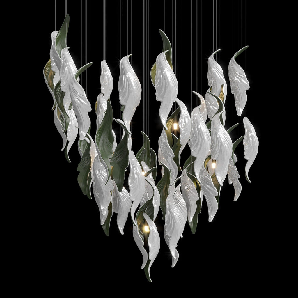 White Calla Veil Chandelier