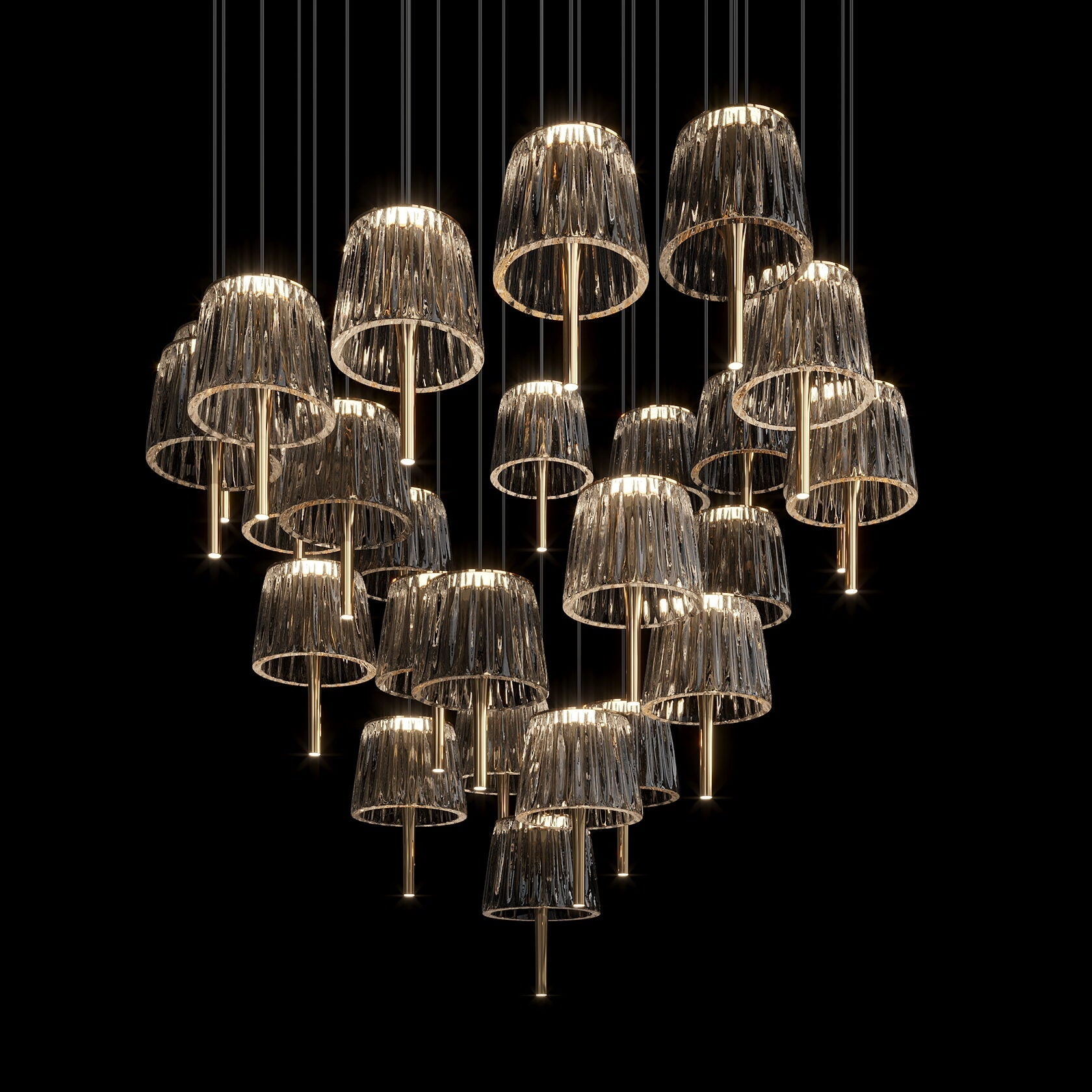 Smoke Fringe Shade Chandelier
