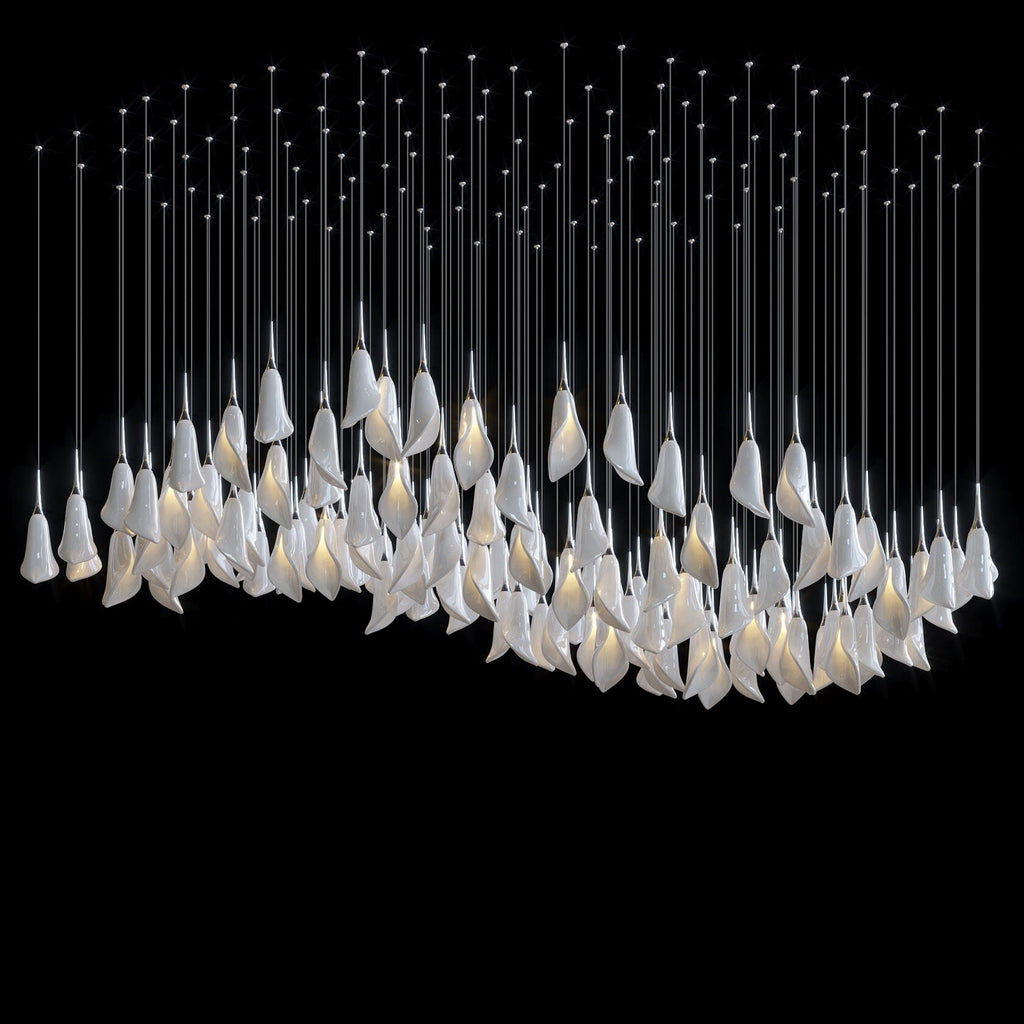 White Petal Drop Chandelier