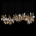 White Twist Leaf Garland Chandelier