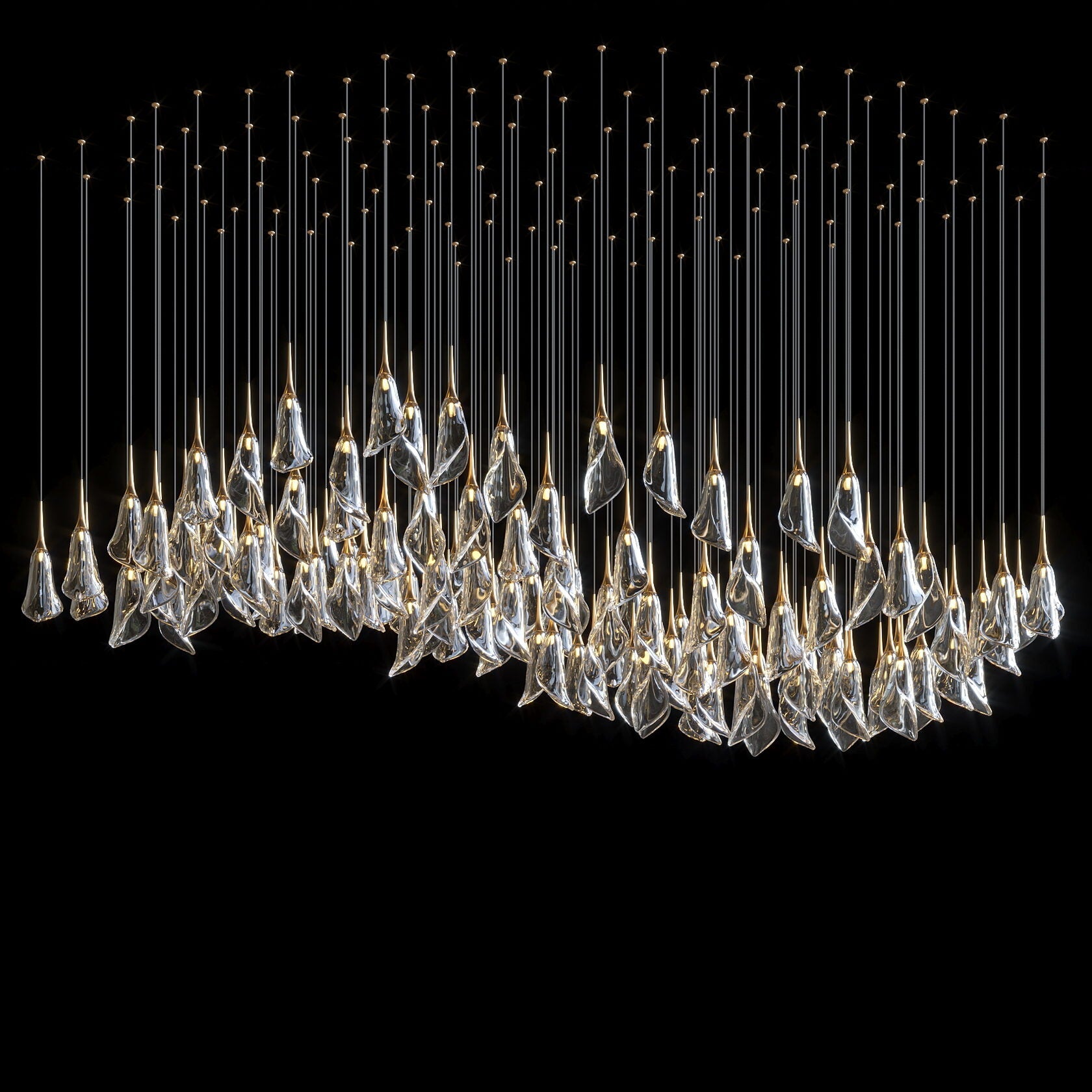 Crystal Petal Drop Chandelier