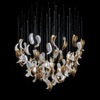 White Crescent Cascade Chandelier