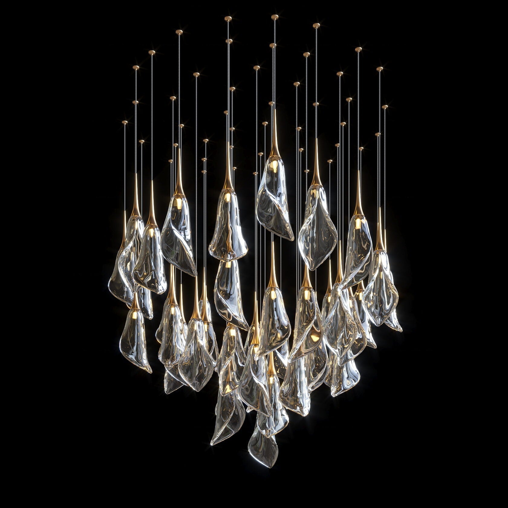 Crystal Petal Drop Chandelier