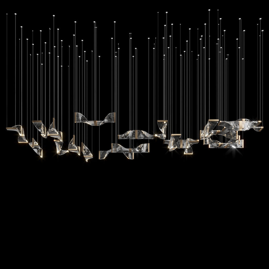 Crystal Twist Panel Chandelier