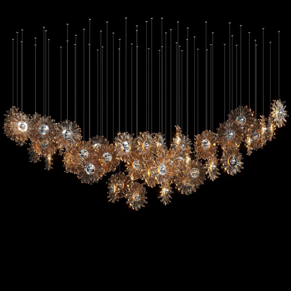 Amber Sunburst Cluster Chandelier