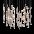White Ribbon Wave Chandelier