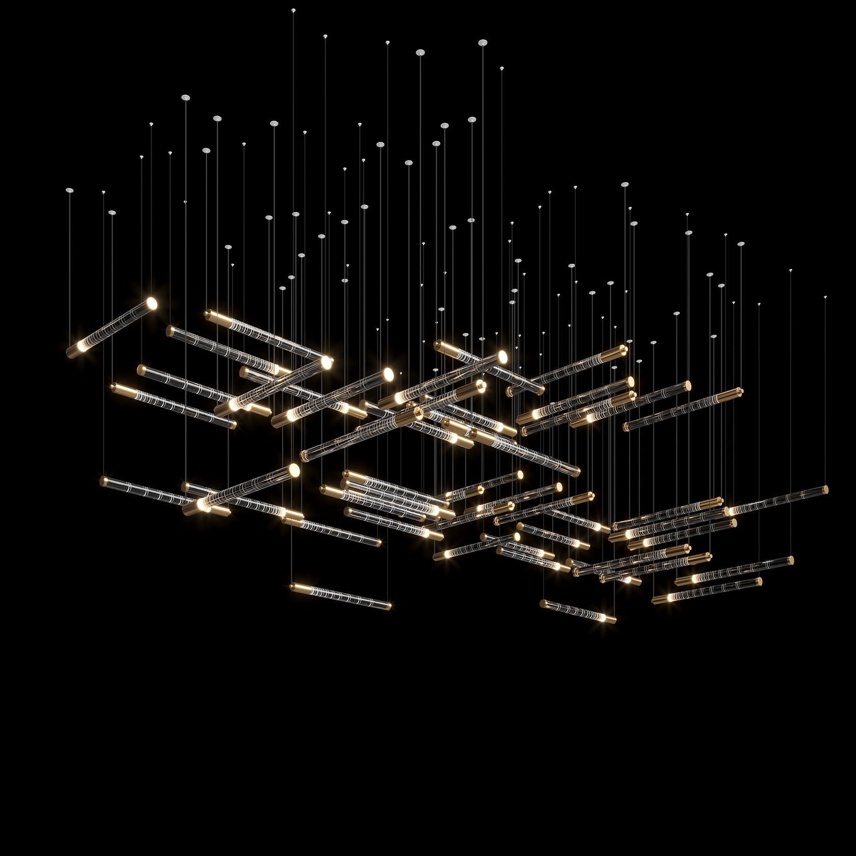 Linear Spark Scatter Chandelier