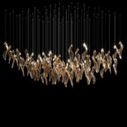 Amber Glass Flame Cascade Chandelier