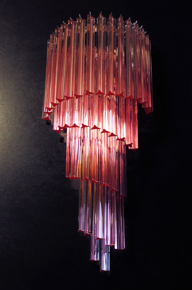 Murano Wall Lamp | 41 Pink Prism Glass | Set of 2