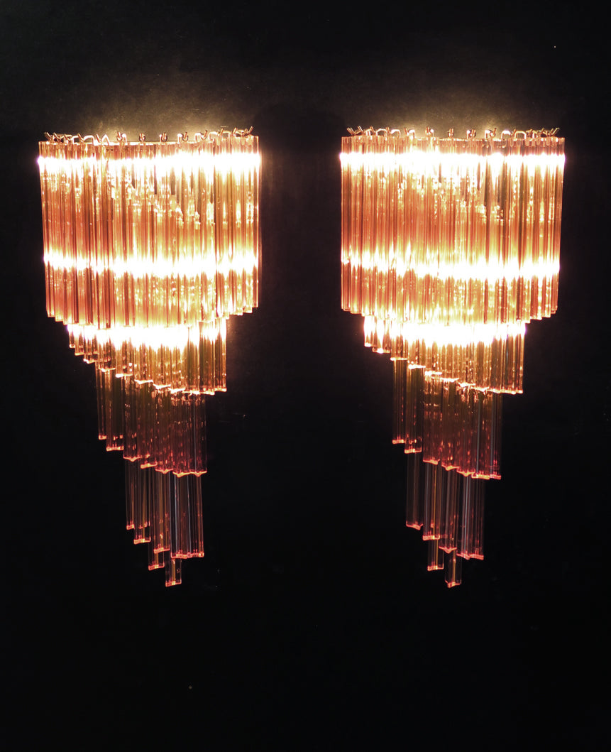 Murano Wall Lamp | 41 Pink Prism Glass | Set of 2