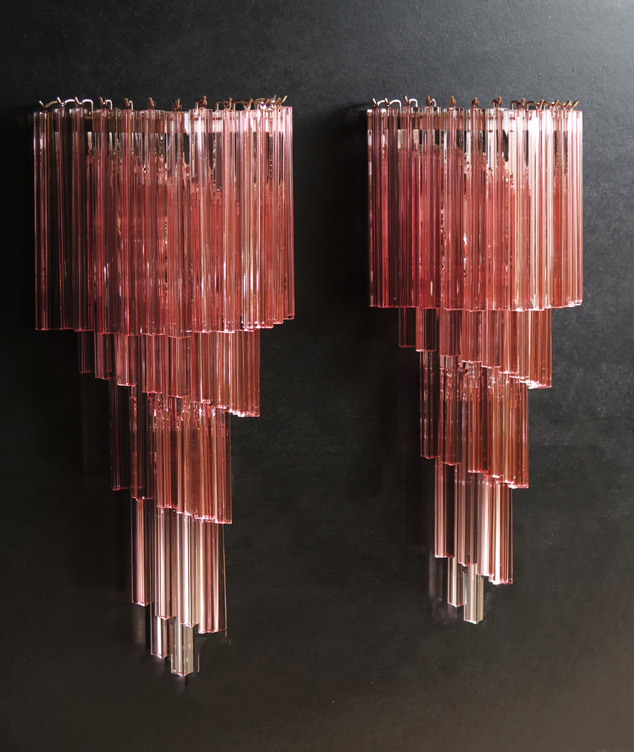Murano Wall Lamp | 41 Pink Prism Glass | Set of 2
