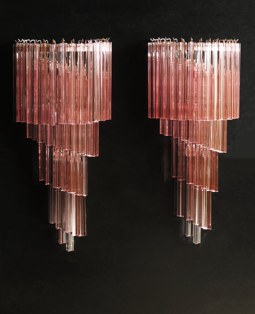 Murano Wall Lamp | 41 Pink Prism Glass | Set of 2