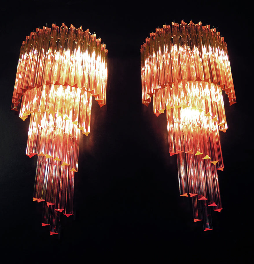 Murano Wall Lamp | 41 Pink Prism Glass | Set of 2