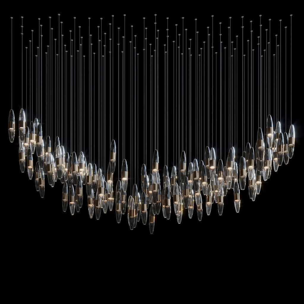 Smoke Capsule Wave Chandelier