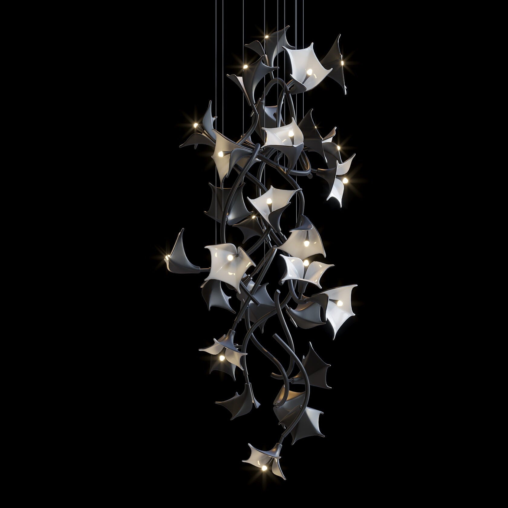 Monochrome Manta Vine Chandelier