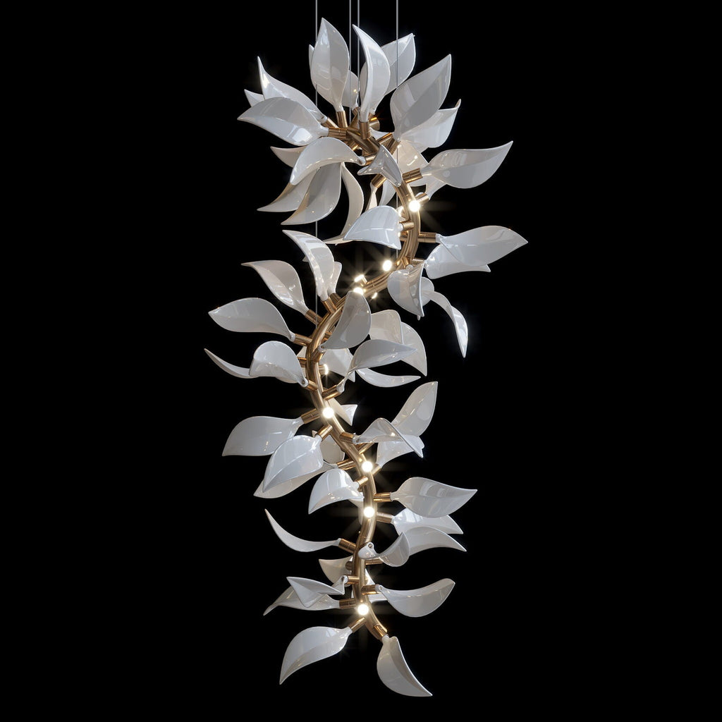 White Leaf Vine Chandelier