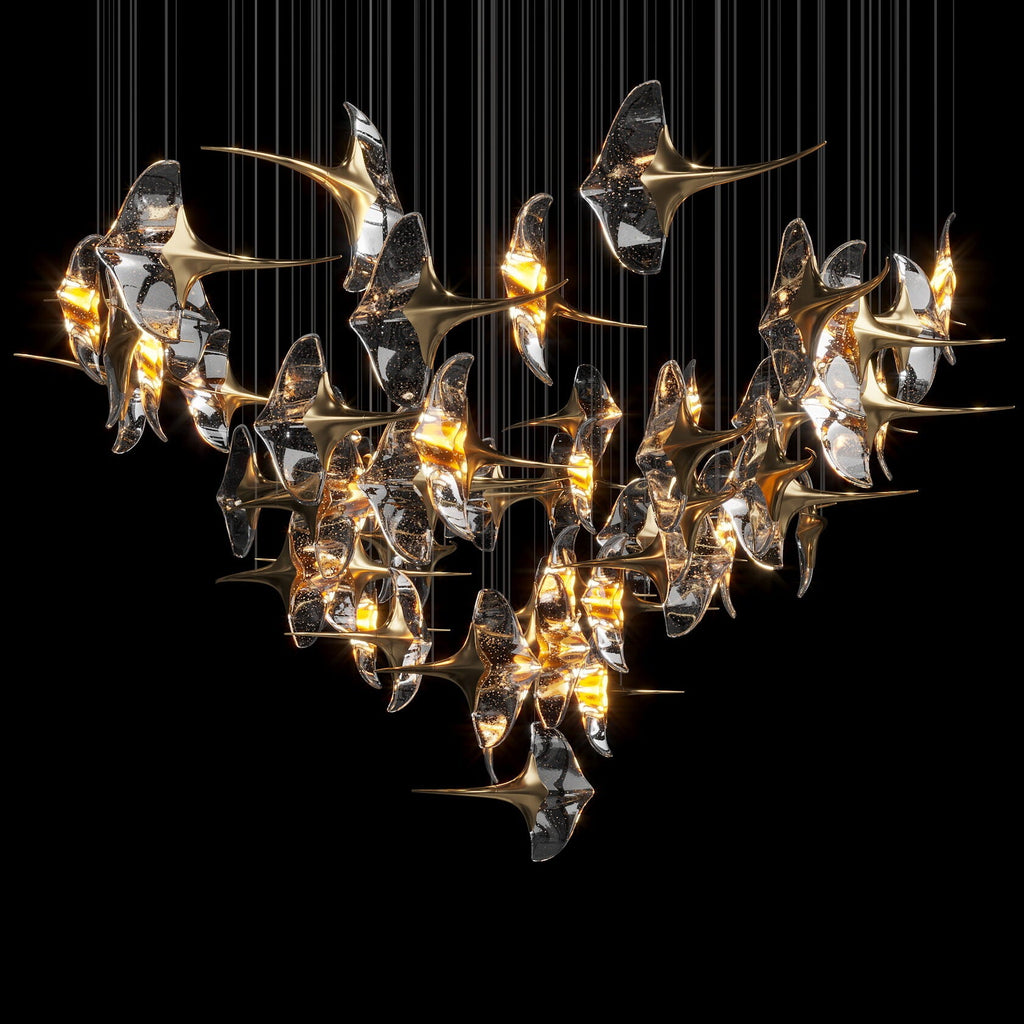 Clear Manta Cluster Chandelier