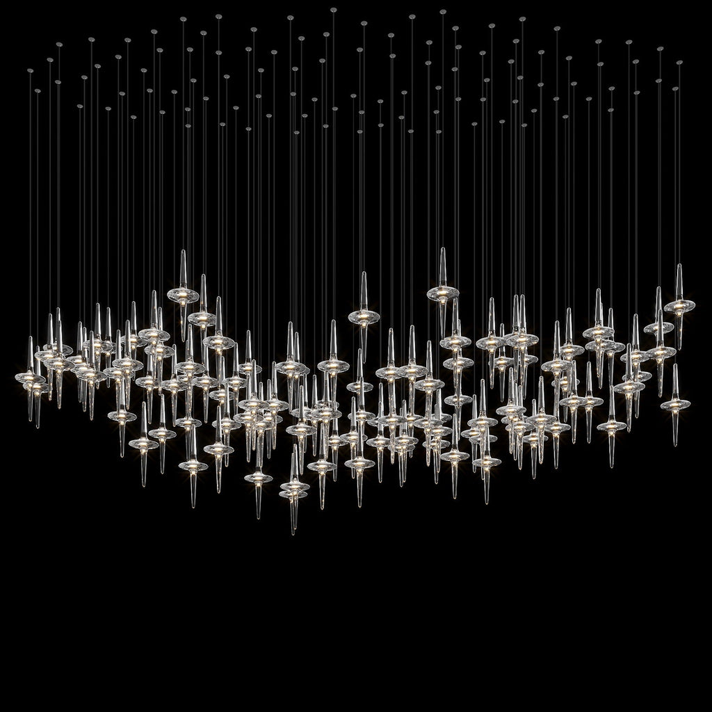 Crystal Icicle Saucer Chandelier