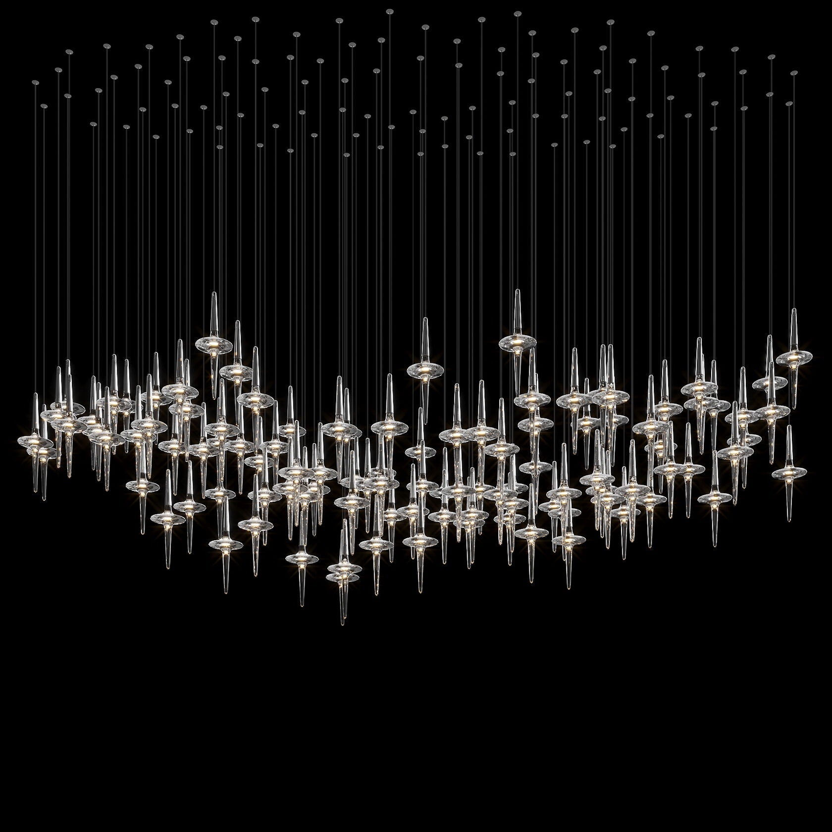 Crystal Icicle Saucer Chandelier