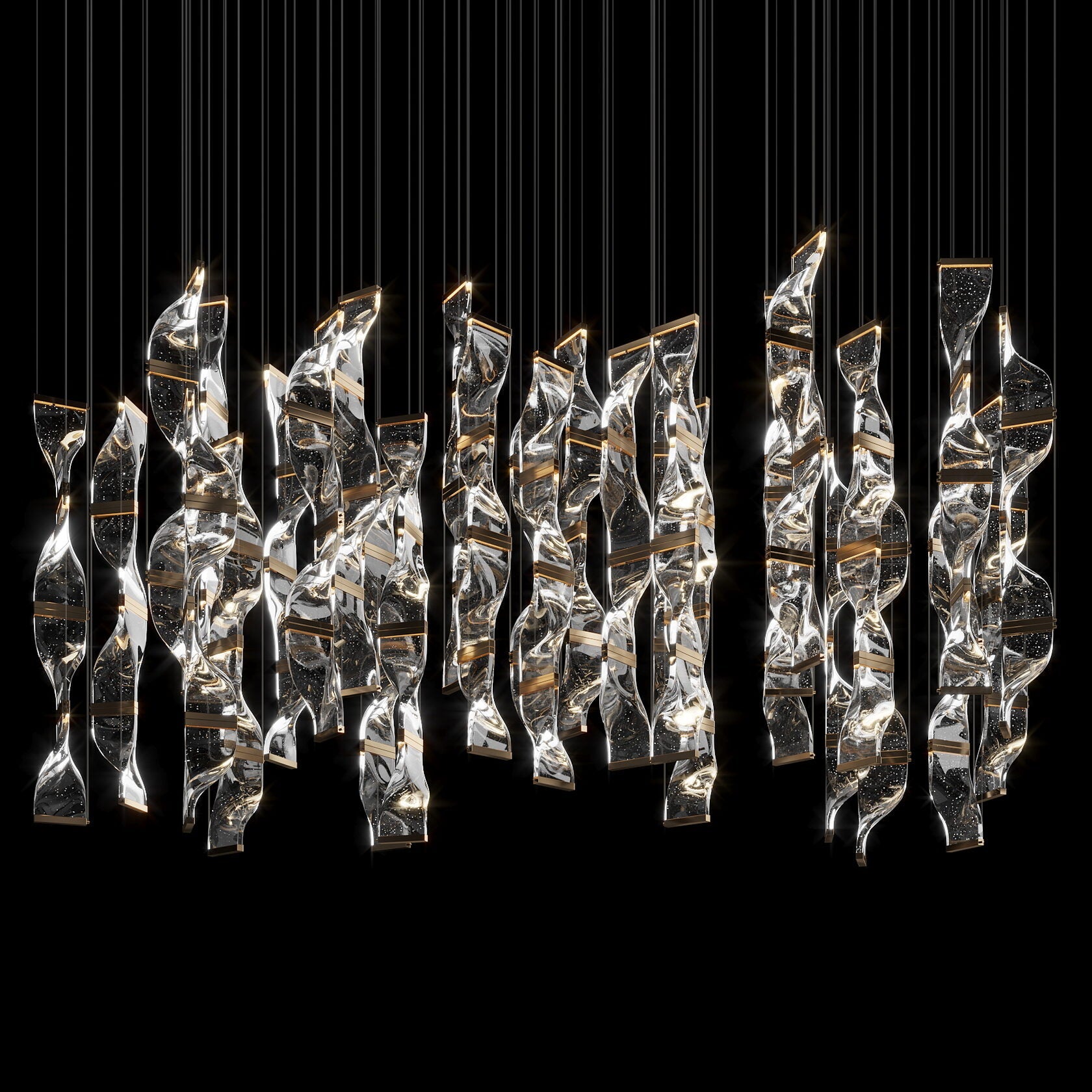 Crystal Twist Panel Chandelier