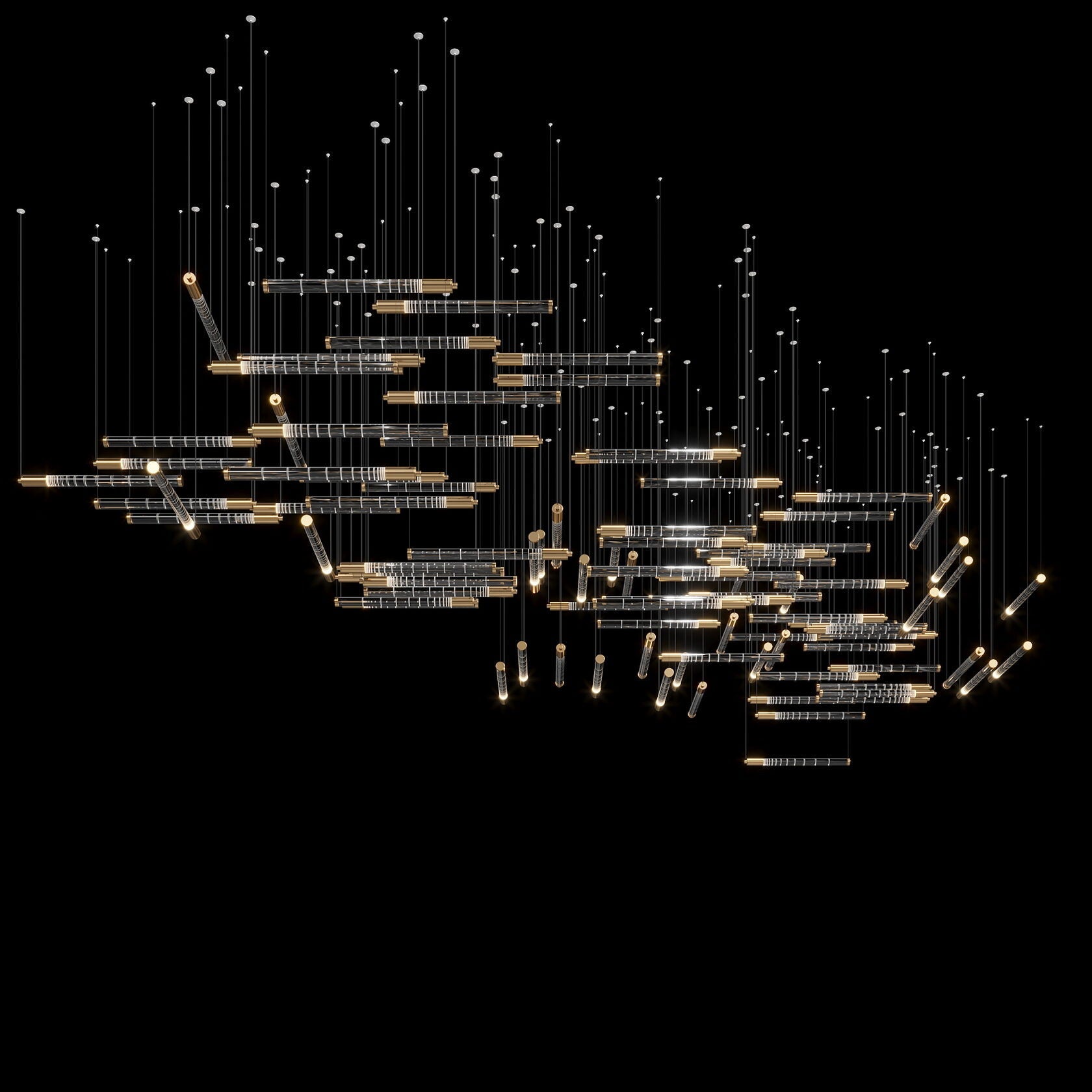 Linear Spark Scatter Chandelier