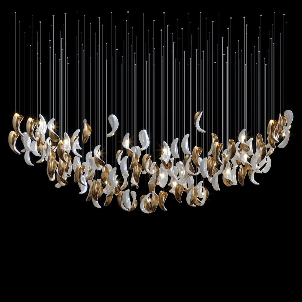 White Crescent Cascade Chandelier