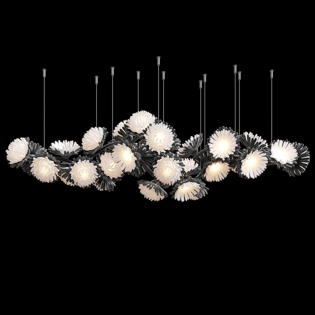 Monochrome Daisy Cluster Chandelier