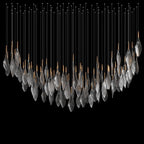 Smoke Feather Cascade Chandelier