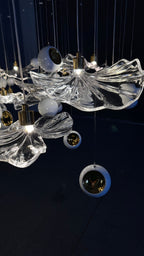 Silver Leaf Pearl Garland Chandelier