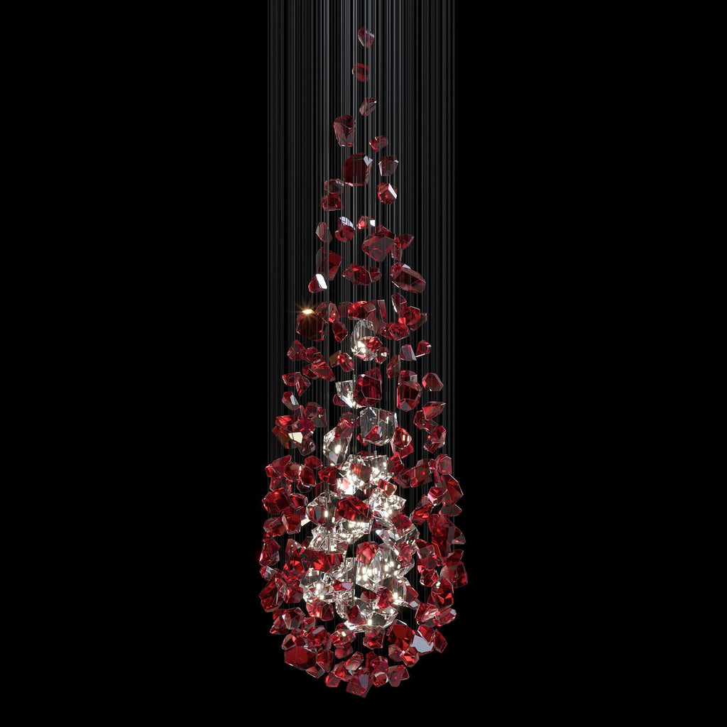 Crimson Crystal Scatter Chandelier