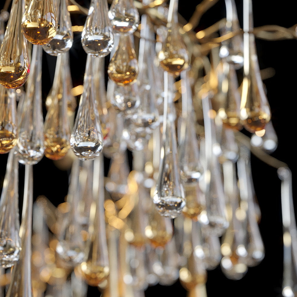 Olive Leaf Rain Chandelier