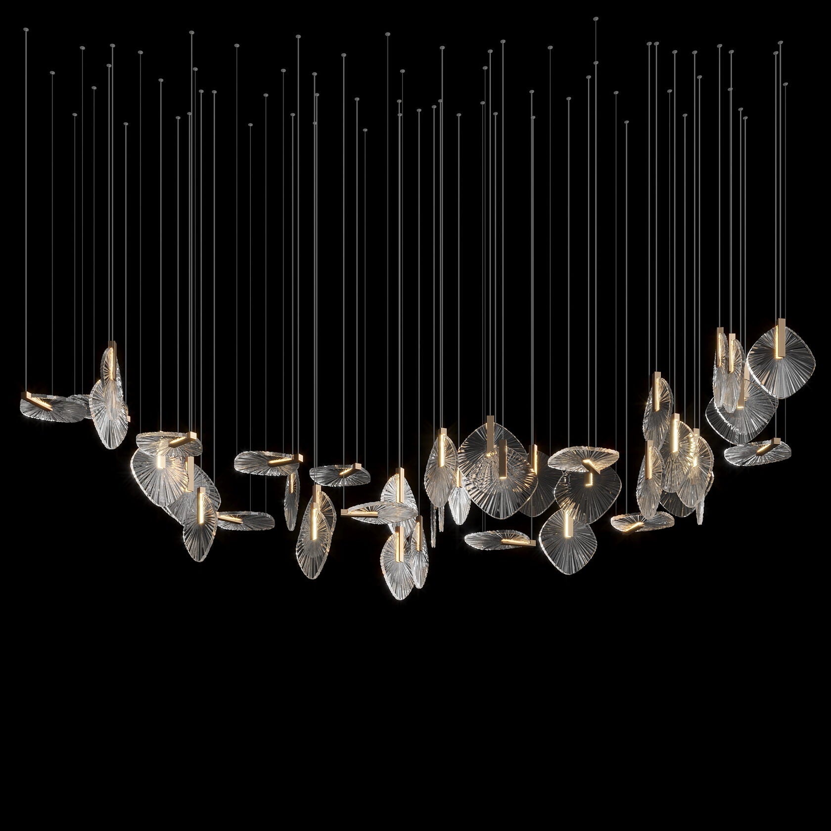 Crystal Disc Rain Chandelier