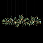 Green Glass Leaf Vine Chandelier