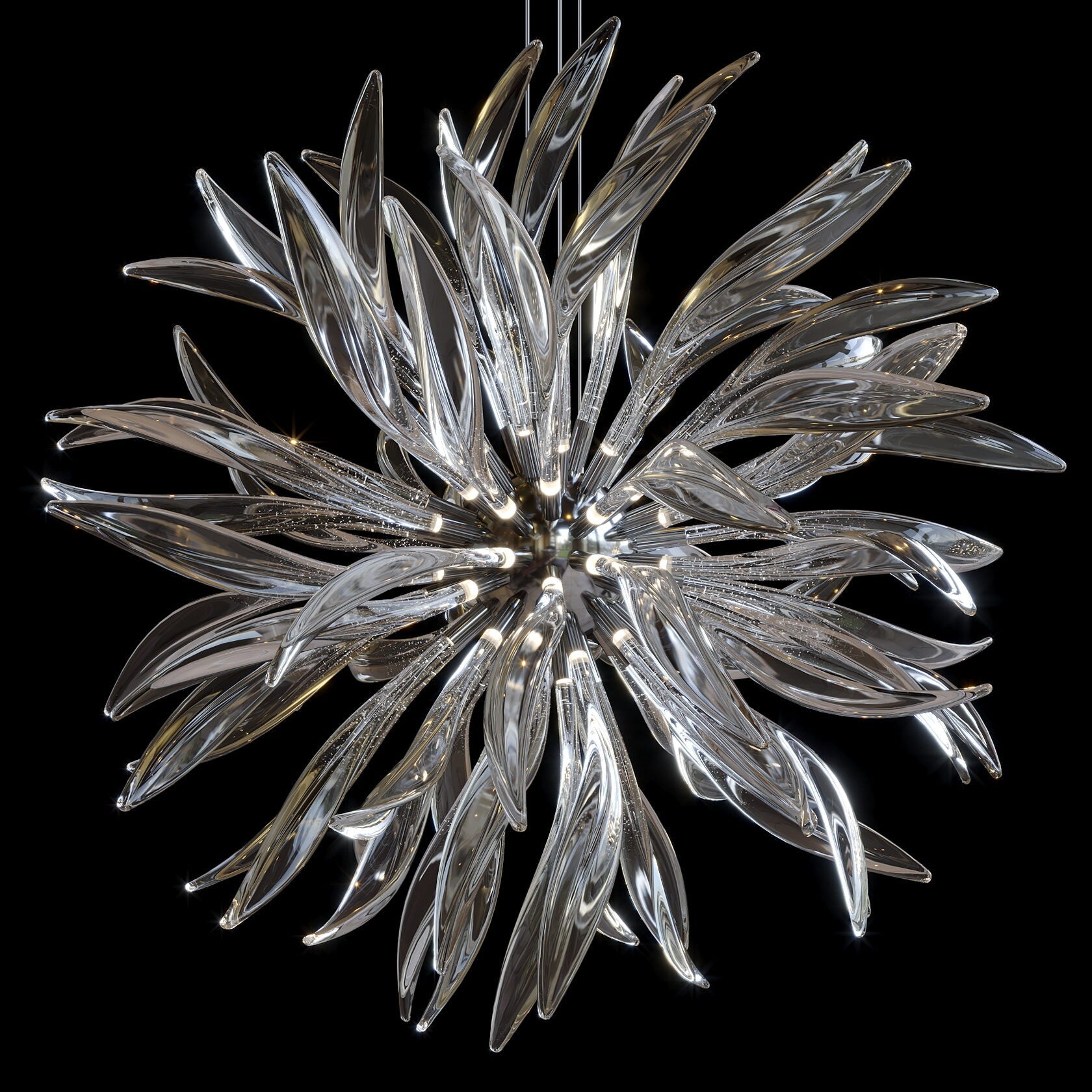 Smoke Palm Burst Chandelier